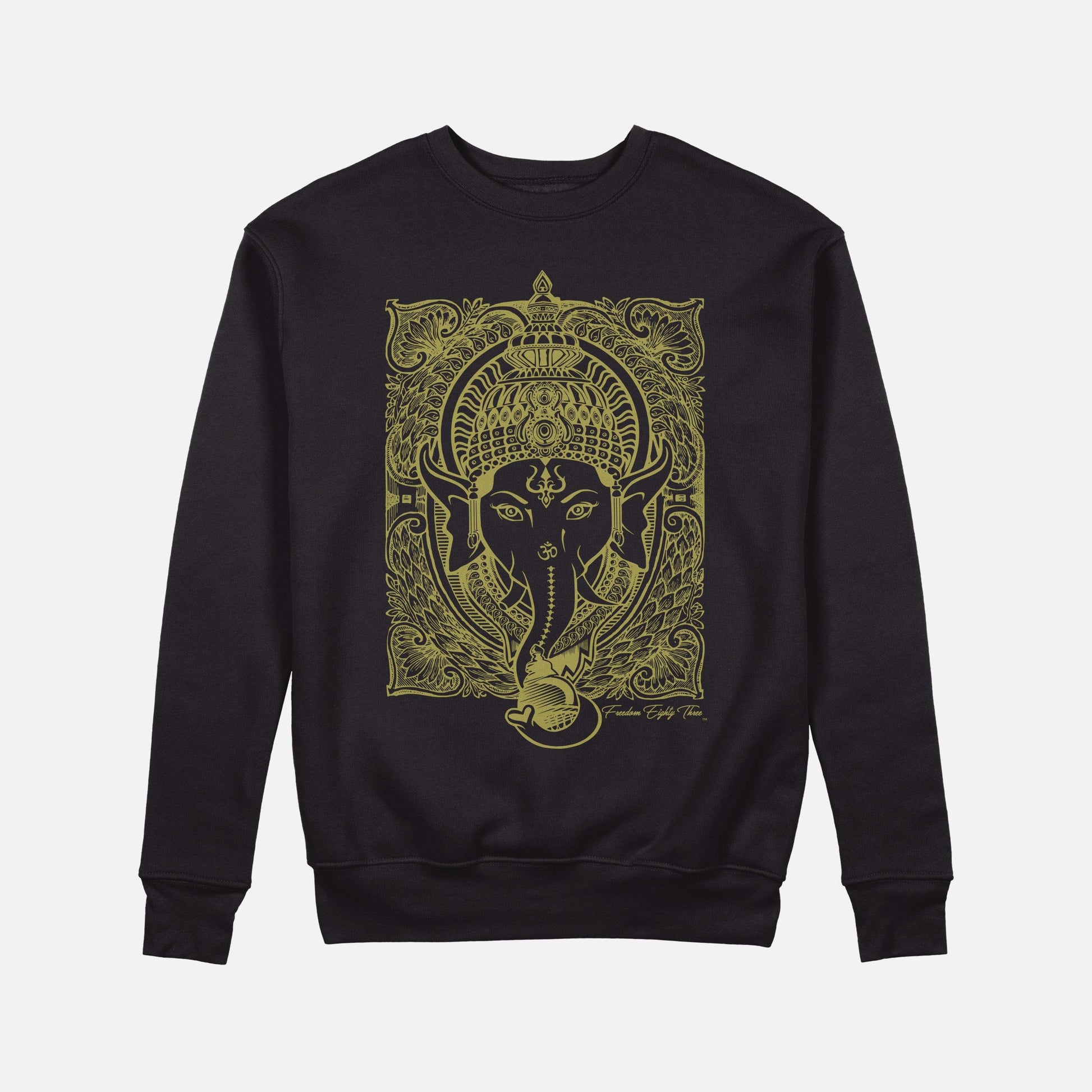 Lord Ganesh Crewneck Unisex  /  Metallic Gold - Freedom 83